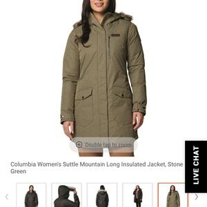 Columbia Green Ski Jacket with Fur Hood BNWOT ( Not ever worn once)